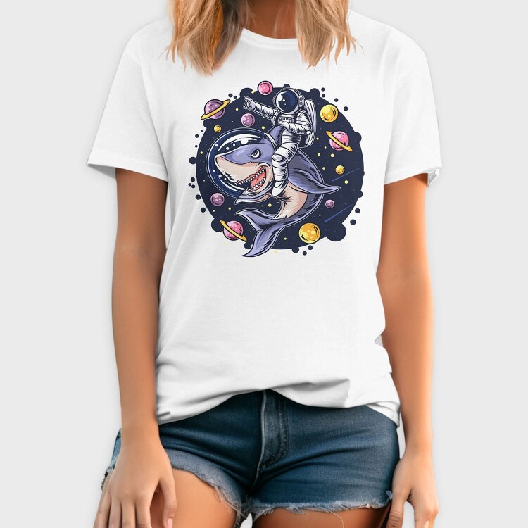 Space Shark Astronaut, Tricou Barbati (Unisex)