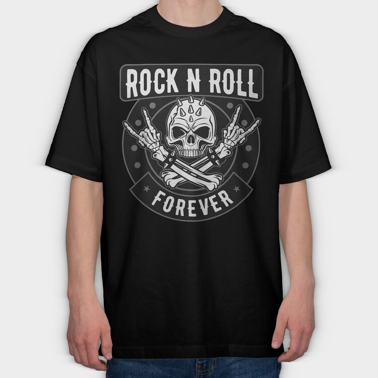 Rock N Roll Forever, Tricou Oversize Barbati (Unisex)