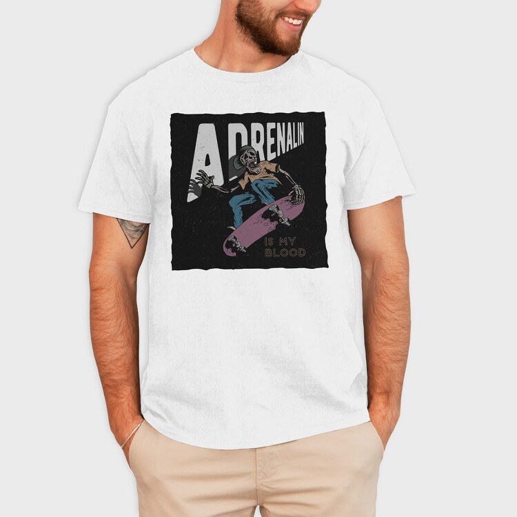 Adrenalinin Blood Skate, Tricou Barbati (Unisex)