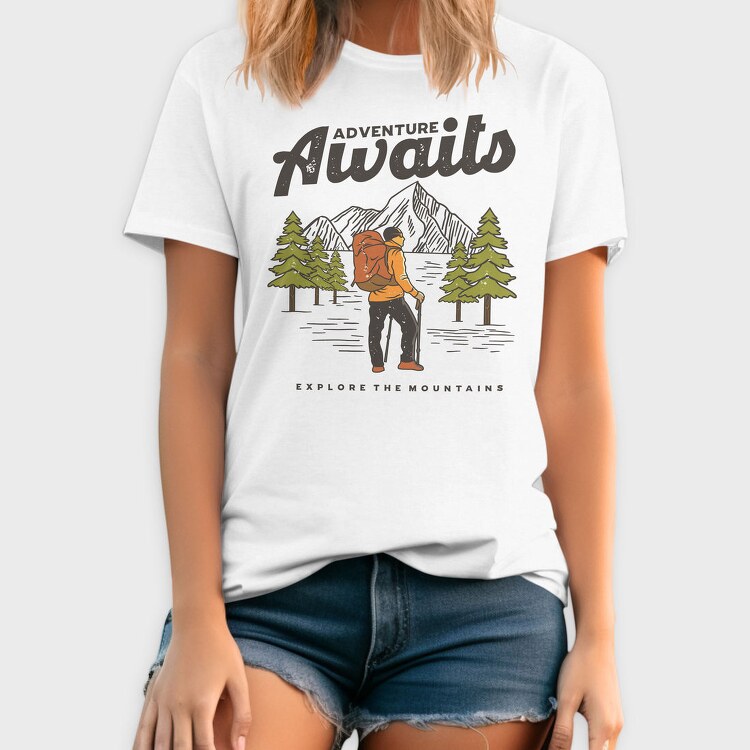 Adventure Awaits Hike, Tricou Barbati (Unisex)