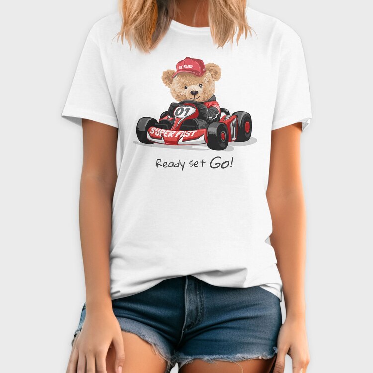 Teddy Race Car Go, Tricou Barbati (Unisex)
