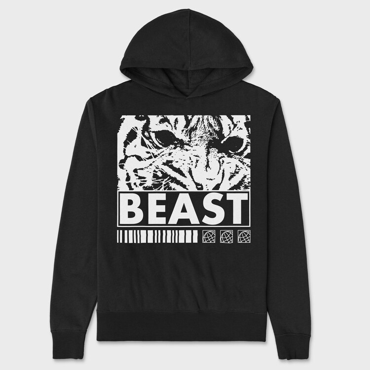 Tiger Beast, Hanorac Oversize Barbati (Unisex)