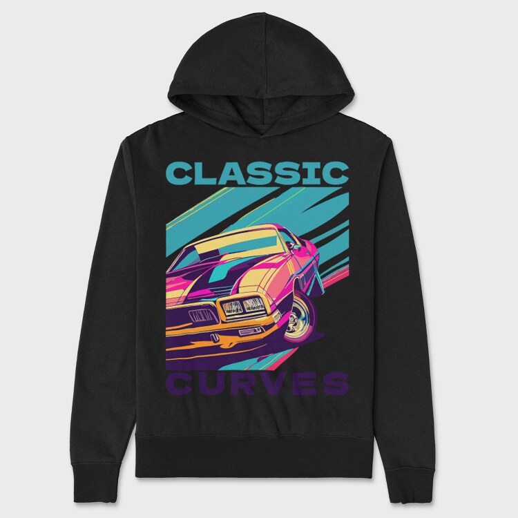 Muscle Car Pop Classic Curves, Hanorac Oversize Barbati (Unisex)