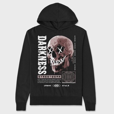 Darkness Skull, Hanorac Oversize Barbati (Unisex)