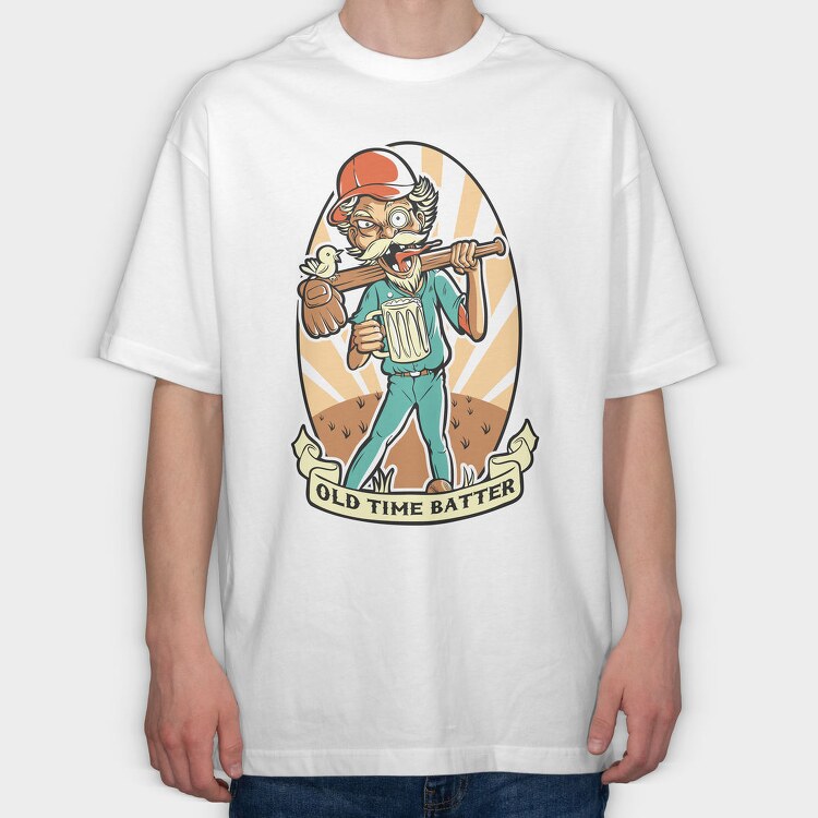 Old Time Batter, Tricou Oversize Barbati (Unisex)