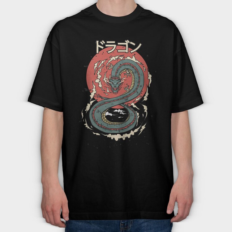 Dragon Sun, Tricou Oversize Barbati (Unisex)