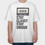 Stay Classy Tape, Tricou Oversize Barbati (Unisex)