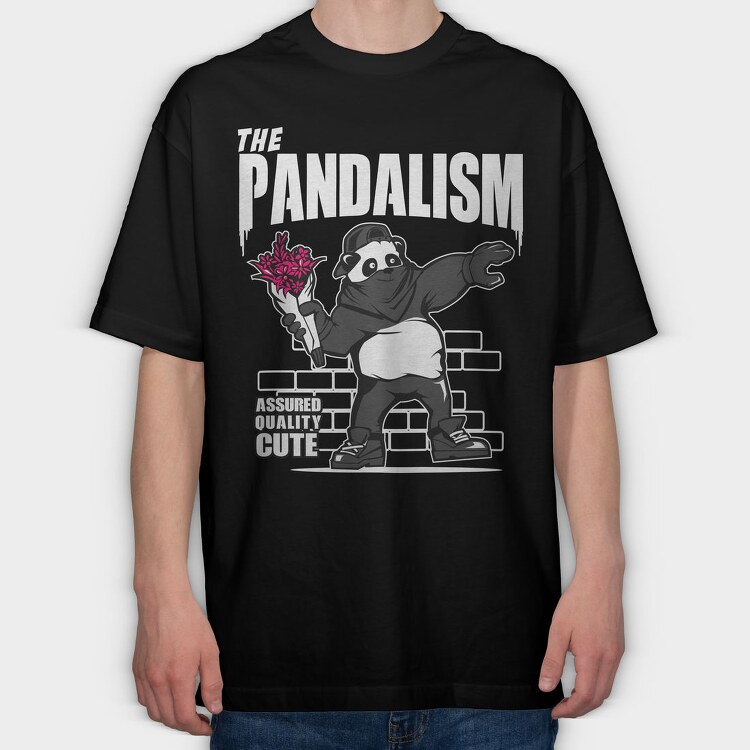 Panda Bouquet Vibes, Tricou Oversize Barbati (Unisex)
