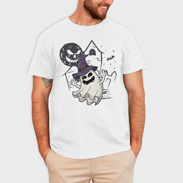 Halloween Ghostly Witch, Tricou Barbati (Unisex)