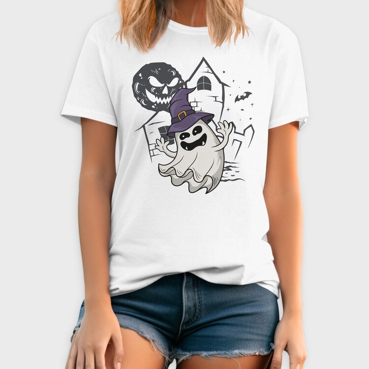 Halloween Ghostly Witch, Tricou Barbati (Unisex)