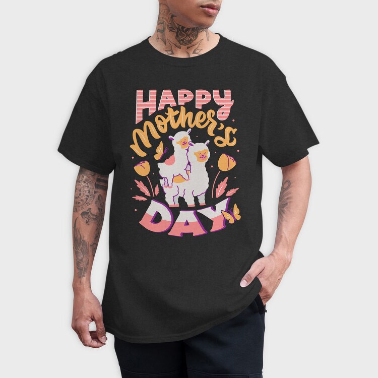Happy Mothers Day Llama, Tricou Barbati (Unisex)
