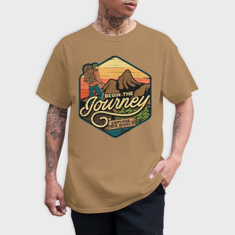 Begin The Journey Explore World, Tricou Barbati (Unisex)