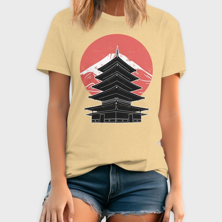 Pagoda FujiJapan, Tricou Barbati (Unisex)