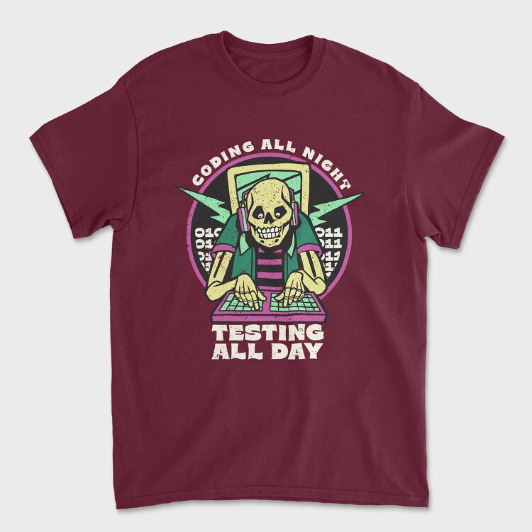 Skeleton Coding, Tricou Barbati (Unisex)