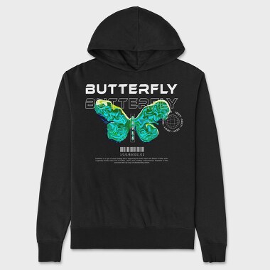 Streetwear Butterfly, Hanorac Oversize Barbati (Unisex)