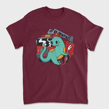 Firefighter Dinosaur, Tricou Barbati (Unisex)