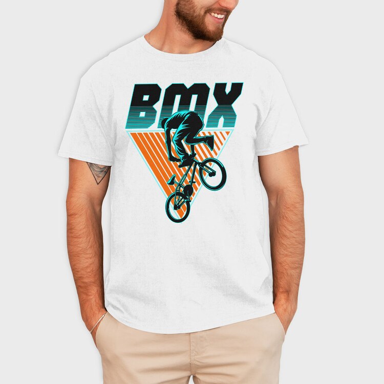 Bmx Neon Stunt, Tricou Barbati (Unisex)