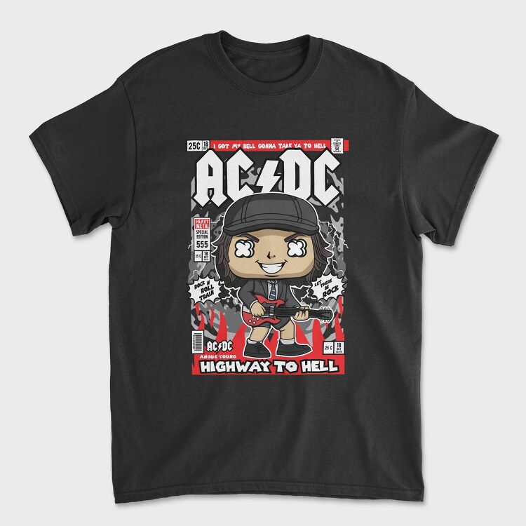 Angus Young ACDC, Tricou Barbati (Unisex)