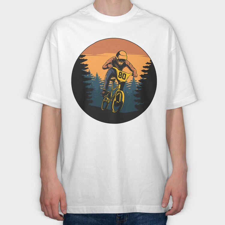 Bmx Racer 80, Tricou Oversize Barbati (Unisex)