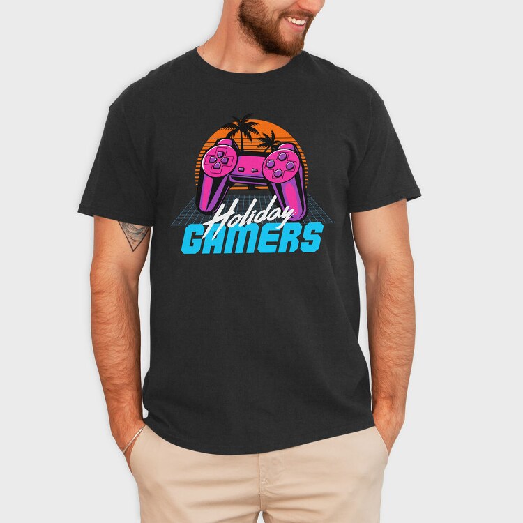 Retro Beach Gamers, Tricou Barbati (Unisex)