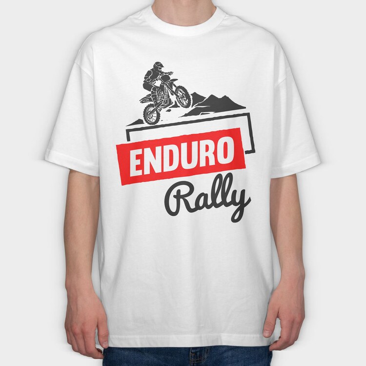 Enduro Rally Rider, Tricou Oversize Barbati (Unisex)