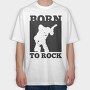 Born To Rock Guitar, Tricou Oversize Barbati (Unisex)