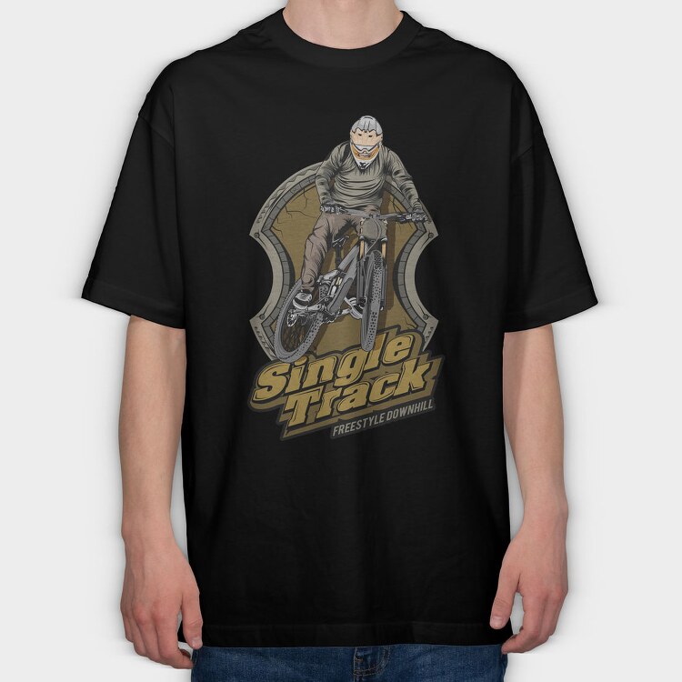 Single Track Freestyle, Tricou Oversize Barbati (Unisex)