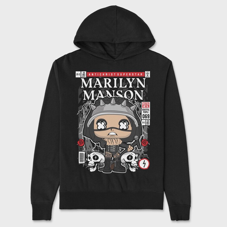 Marilyn Manson, Hanorac Oversize Barbati (Unisex)