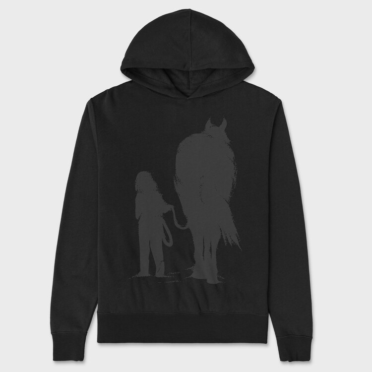 Girl And Horse, Hanorac Oversize Barbati (Unisex)