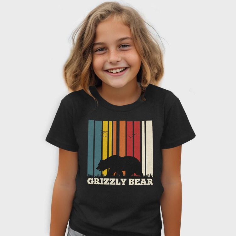 Grizzly Bear Sunset, Tricou Copii