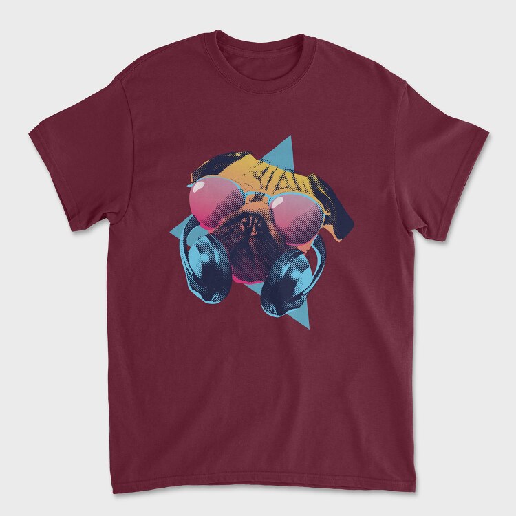 Retro Pug, Tricou Barbati (Unisex)