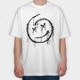Grunge Smiley, Tricou Oversize Barbati (Unisex)