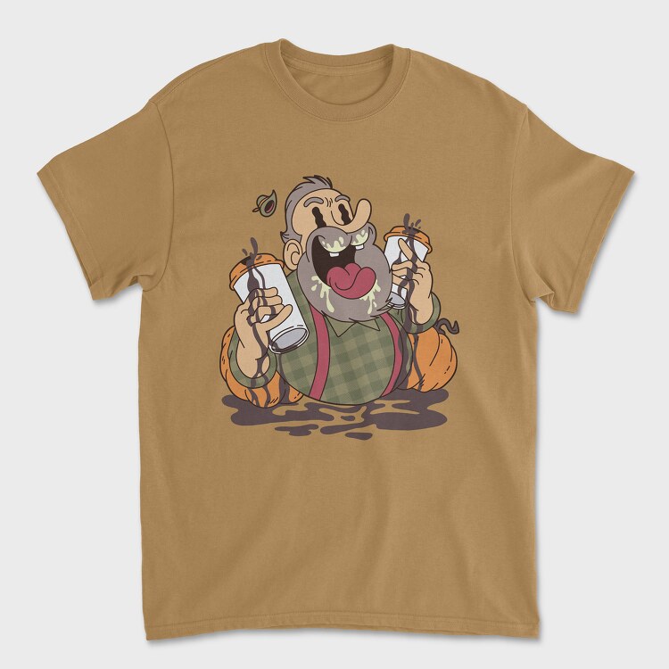 Cartoon Coffee Pumpkin, Tricou Barbati (Unisex)