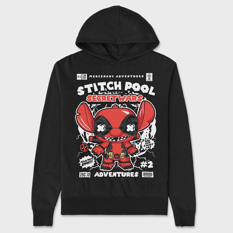 Stitch Pool, Hanorac Oversize Barbati (Unisex)