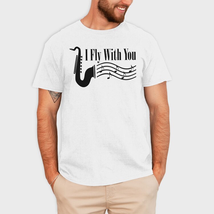 Saxophone Flight With You, Tricou Barbati (Unisex)