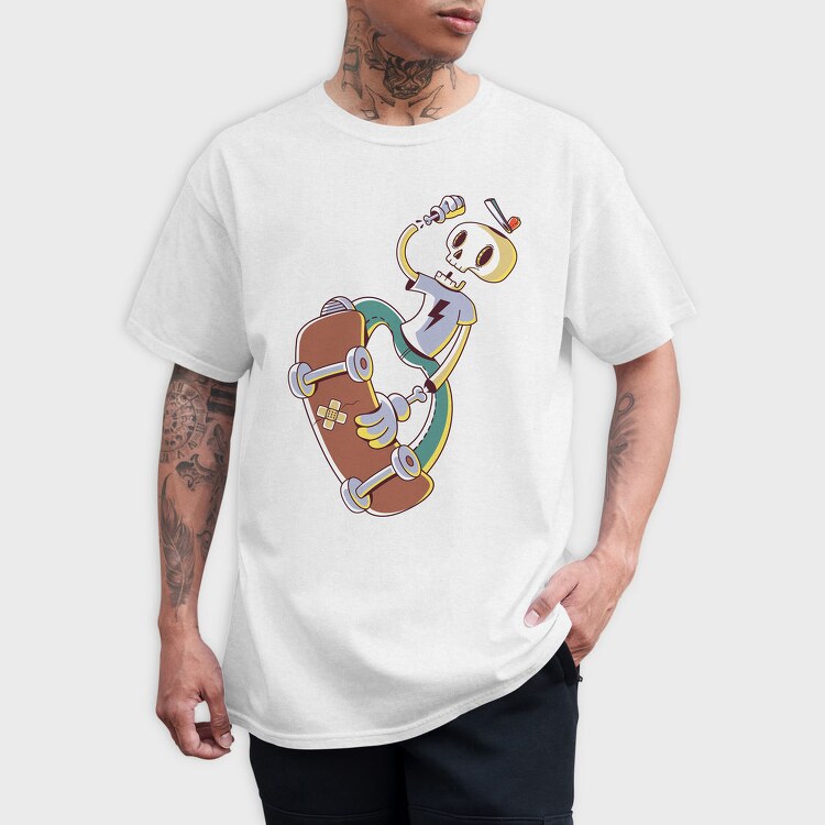 Skateboard Skeleton, Tricou Barbati (Unisex)