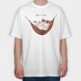 Cat Chill Vibes, Tricou Oversize Barbati (Unisex)