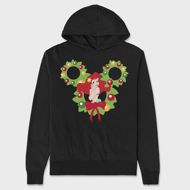 Ariel Holiday Wreath, Hanorac Oversize Barbati (Unisex)