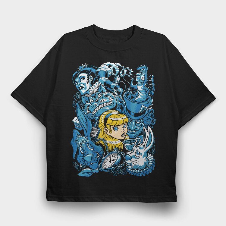 Blue Rabbit Wonderland, Tricou Oversize Barbati (Unisex)