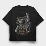 Cyber Raccoon, Tricou Oversize Barbati (Unisex)