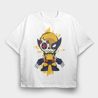 Day Of The Dead Wolverine, Tricou Oversize Barbati (Unisex)