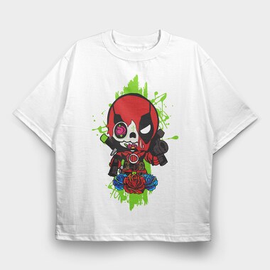 Deadpool Chibi Rose, Tricou Oversize Barbati (Unisex)