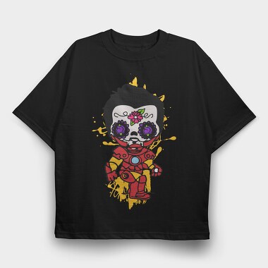 Dia De Los Muertos Ironman, Tricou Oversize Barbati (Unisex)