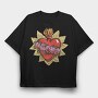 Flaming Heart Roses, Tricou Oversize Barbati (Unisex)