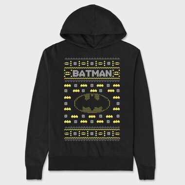 Batman Yellow Pattern, Hanorac Oversize Barbati (Unisex)