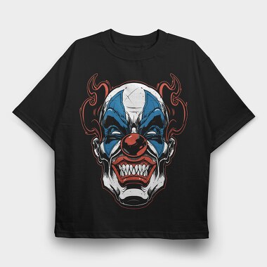 Clown Face Scream, Tricou Oversize Barbati (Unisex)