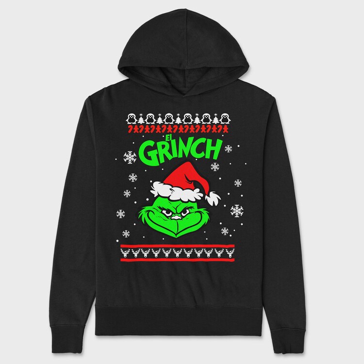 El Grinch Xmas, Hanorac Oversize Barbati (Unisex)