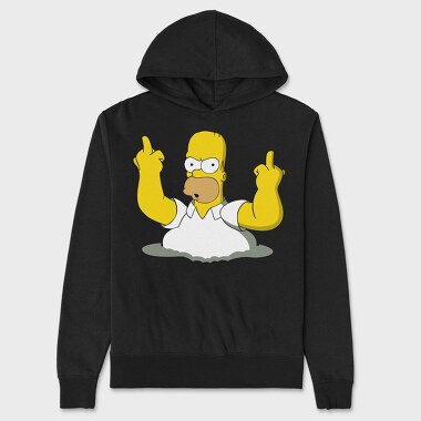 Homer Middle Finger, Hanorac Oversize Barbati (Unisex)