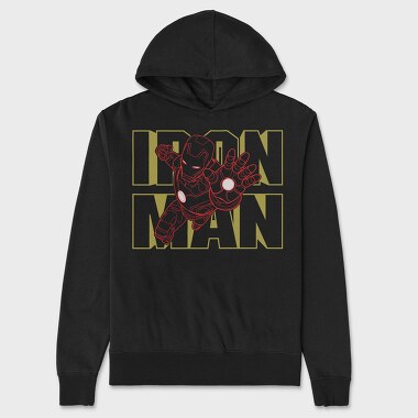 Iron Man Outline, Hanorac Oversize Barbati (Unisex)