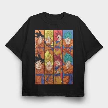 Goku Evolution, Tricou Oversize Barbati (Unisex)